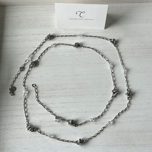 Women’s Touchstone Crystal ( LONG ) Layering Necklace Silver